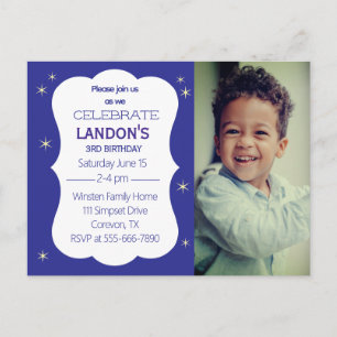 Tarjeta postal de invitación para fiesta de cumple