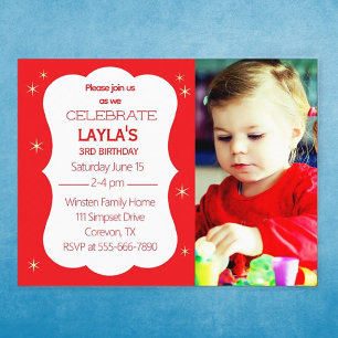 Tarjeta postal de invitación para fiesta de cumple