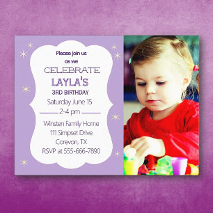 Tarjeta postal de invitación para fiesta de cumple