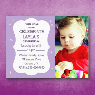 Tarjeta postal de invitación para fiesta de cumple