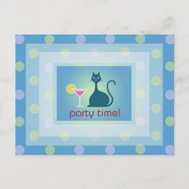 Tarjeta postal de invitación para Fiesta de diseño (Anverso)