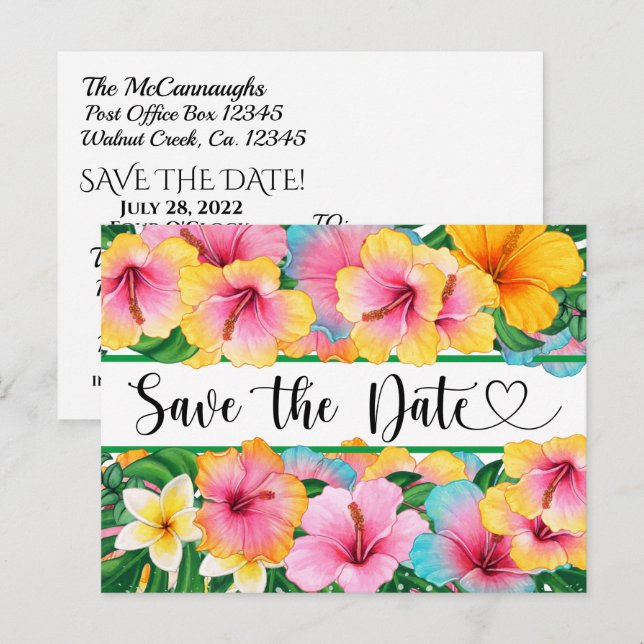 Tarjeta Postal de Invitación para Guardar la Fecha (Anverso / Reverso)