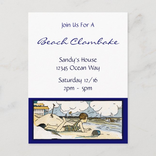 Tarjeta postal de invitación personalizada de arte (Anverso)