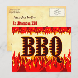 Tarjeta postal de invitación personalizada de BBQ 
