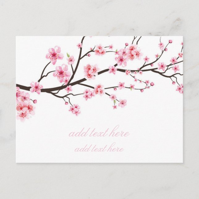 TARJETA POSTAL DE INVITACIÓN PLANA : SAKURA BLOSSO (Anverso)