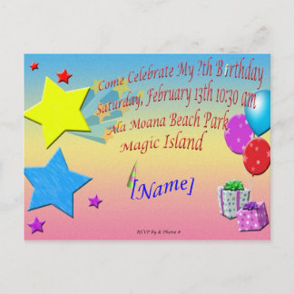 Tarjeta postal de invitación por cumpleaños de eje