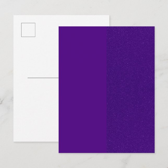 Tarjeta postal de invitación RSVP con brillo púrpu (Anverso / Reverso)
