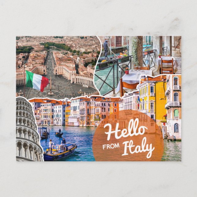 Tarjeta postal de Italia Hola (Anverso)