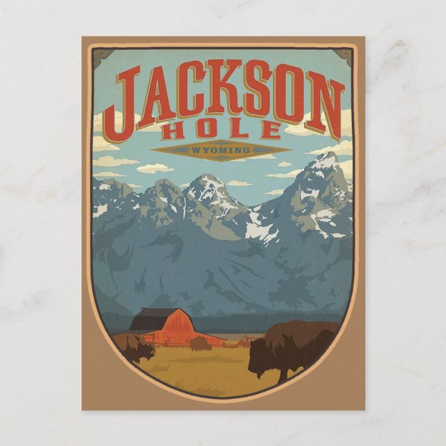 Tarjeta postal de Jackson Hole Wyoming (Anverso)