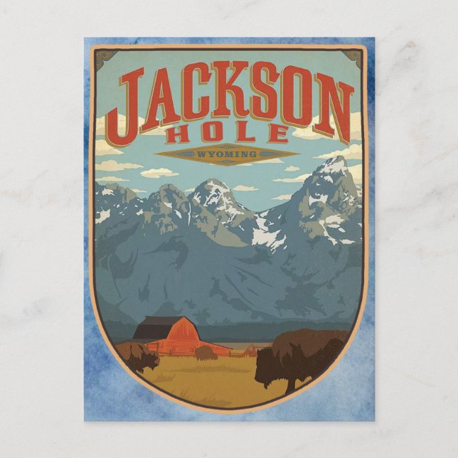 Tarjeta postal de Jackson Hole Wyoming (Anverso)