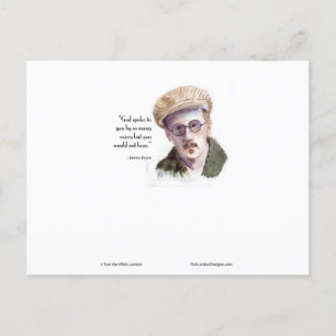 Tarjeta postal de James Joyce & cita "Dios habló"