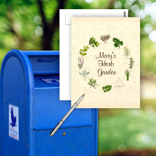 Tarjeta postal de jardín de hierbas personalizado