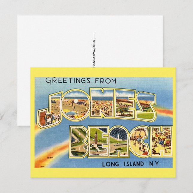 Tarjeta postal de Jones Beach Long Island (Anverso / Reverso)