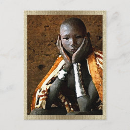 Tarjeta postal de joven niño africano • Arte del p