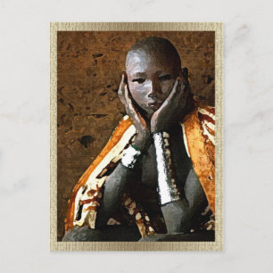 Tarjeta postal de joven niño africano • Arte del p