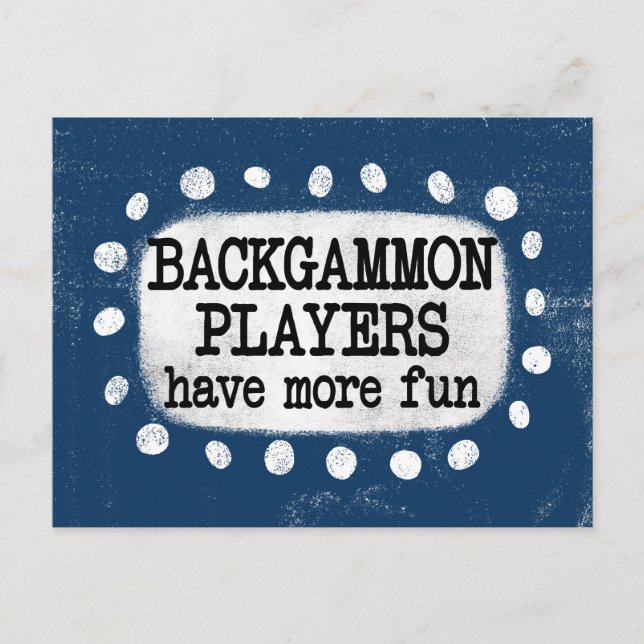 Tarjeta postal de Jugadores de Backgammon se Divie (Anverso)