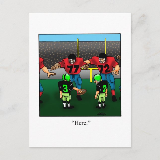 Tarjeta postal de jugadores de fútbol divertidos (Anverso)