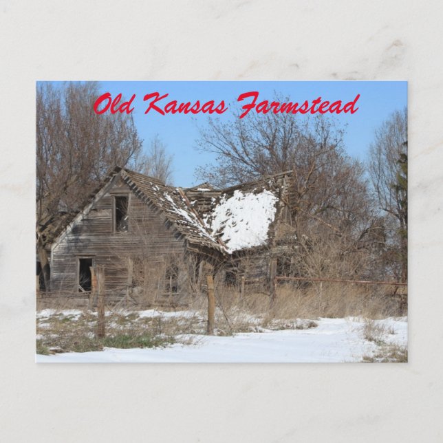 Tarjeta postal de Kansas Country Farmstead (Anverso)