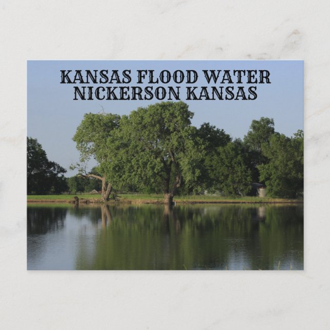 Tarjeta postal de Kansas Flood Water Nickerson Kan (Anverso)