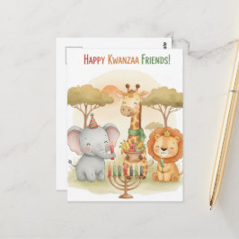 Tarjeta postal de Kinara de Kwanzaa feliz