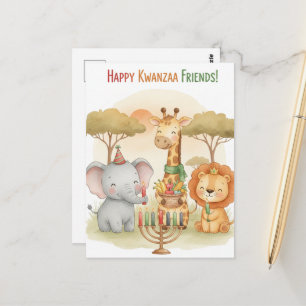 Tarjeta postal de Kinara de Kwanzaa feliz