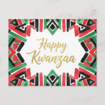 Tarjeta postal de Kinara de Kwanzaa feliz
