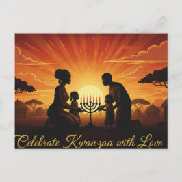Tarjeta postal de Kinara de Kwanzaa feliz