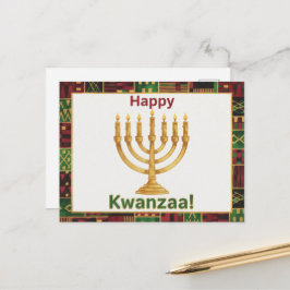 Tarjeta postal de Kinara de Kwanzaa feliz