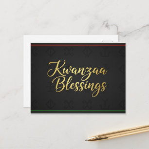 Tarjeta postal de Kinara de Kwanzaa feliz