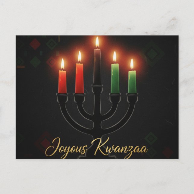 Tarjeta postal de Kinara Feliz Kwanzaa (Anverso)