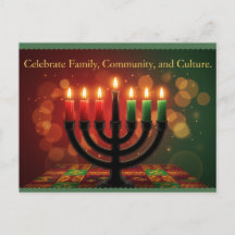 Tarjeta postal de Kinara Feliz Kwanzaa