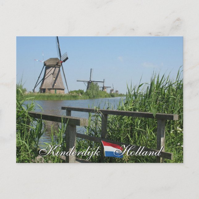 Tarjeta postal de Kinderdijk Windmills Holland (Anverso)