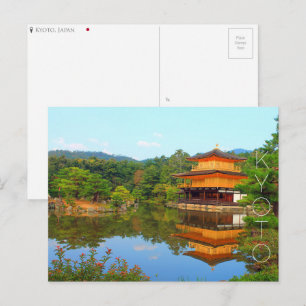 Tarjeta postal de Kinkaku-ji, Kyoto, Japón