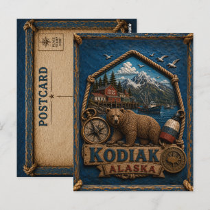 Tarjeta postal de Kodiak Alaska Vintage Travel
