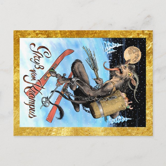 Tarjeta postal de Krampus (Anverso)