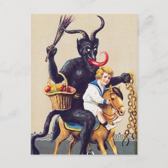 Tarjeta postal de Krampus Creepy (Anverso)