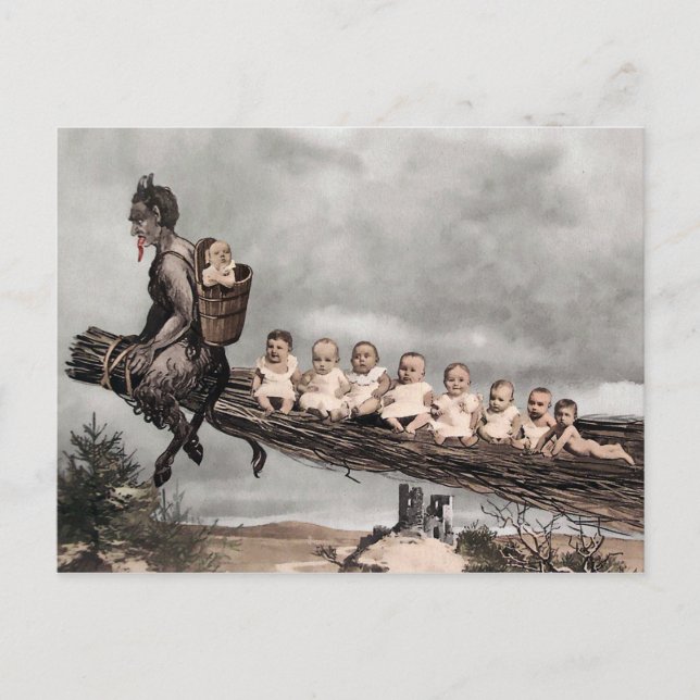 Tarjeta postal de Krampus de Vintage (Anverso)