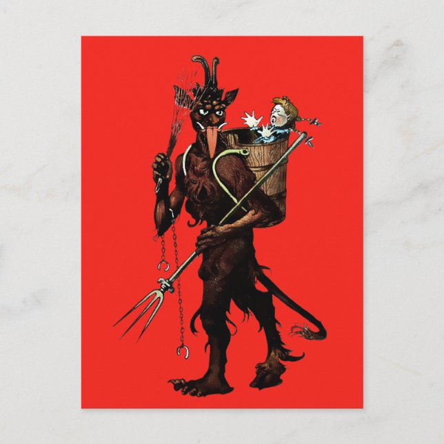 Tarjeta postal de Krampus de Vintage (Anverso)