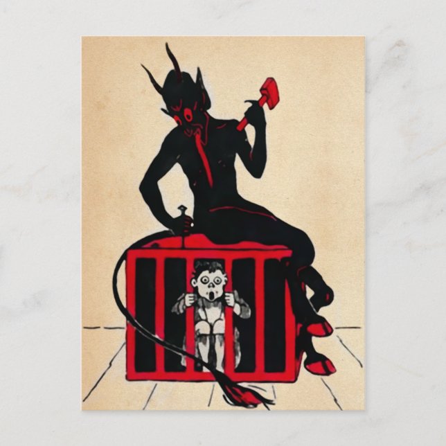 Tarjeta postal de Krampus de Vintage (Anverso)