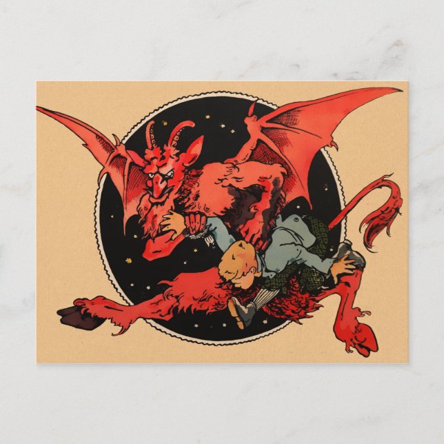 Tarjeta postal de Krampus de Vintage (Anverso)