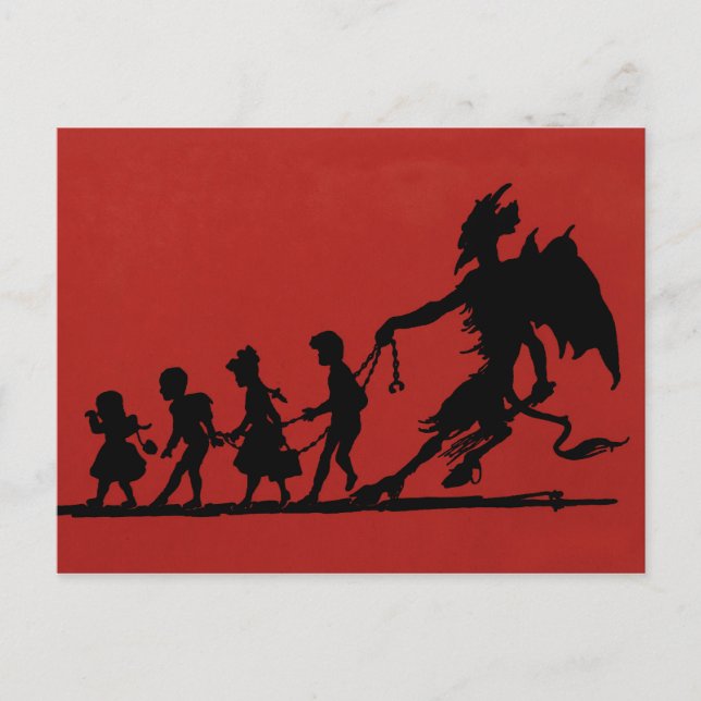Tarjeta postal de Krampus de Vintage (Anverso)