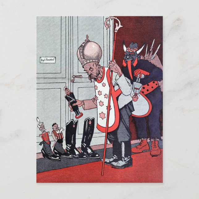 Tarjeta postal de Krampus de Vintage (Anverso)