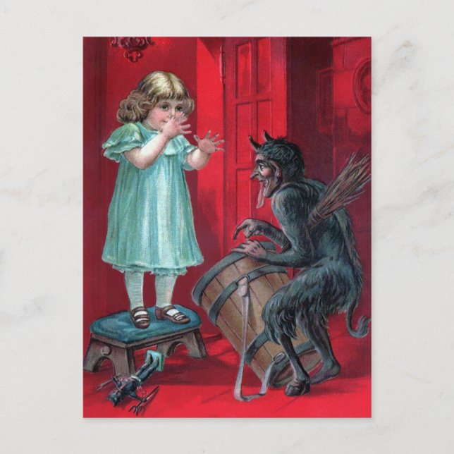 Tarjeta postal de Krampus de Vintage (Anverso)
