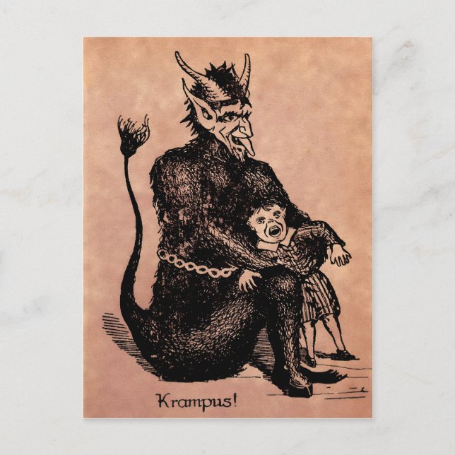 Tarjeta postal de Krampus de Vintage (Anverso)