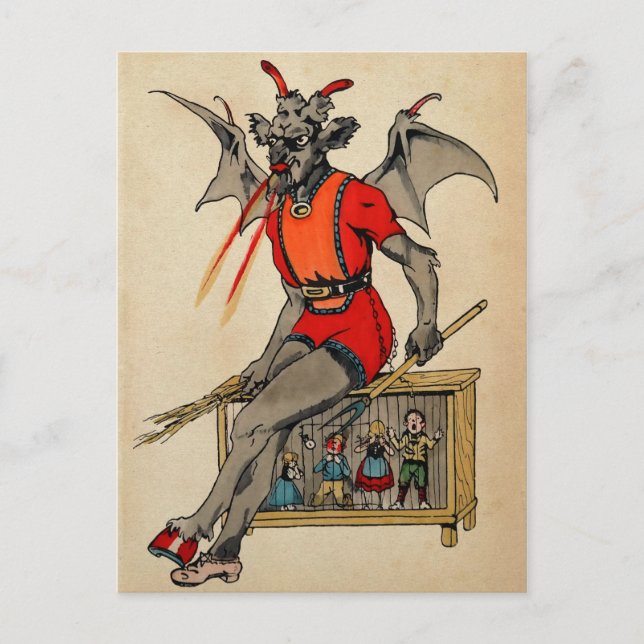 Tarjeta postal de Krampus de Vintage (Anverso)