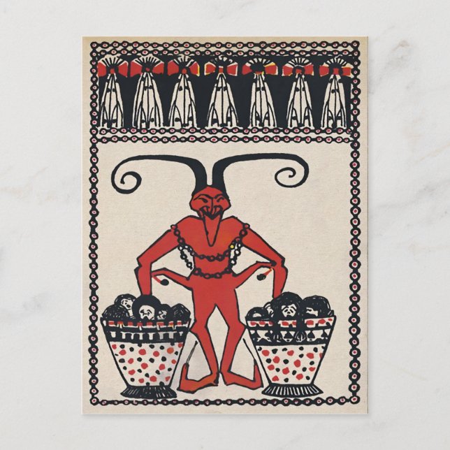 Tarjeta postal de Krampus de Vintage (Anverso)