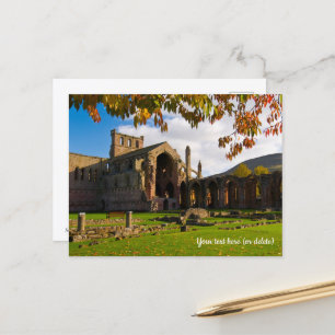 Tarjeta postal de la Abadía de Melrose, Escocia