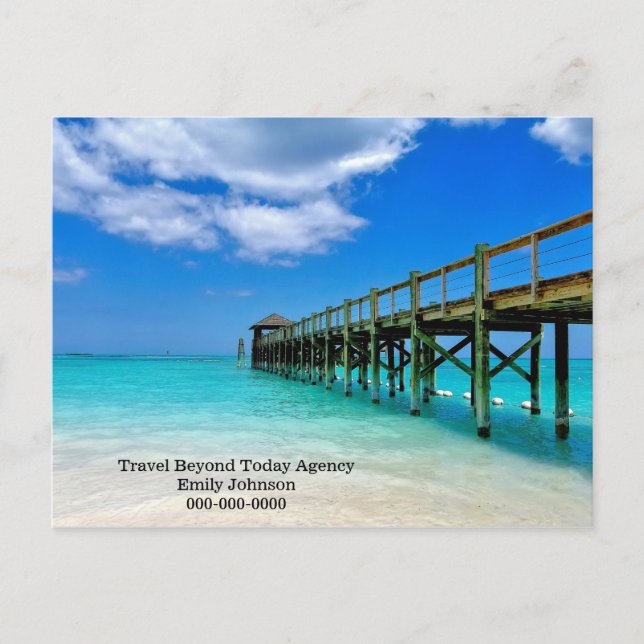 Tarjeta postal de la agencia de viajes Bahama Pier (Anverso)