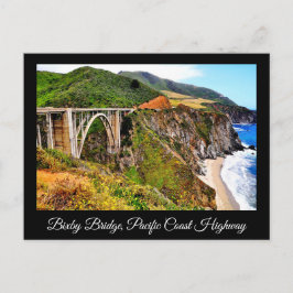 TARJETA POSTAL DE LA AUTOPISTA BIXBY BRIDGE PACIFI