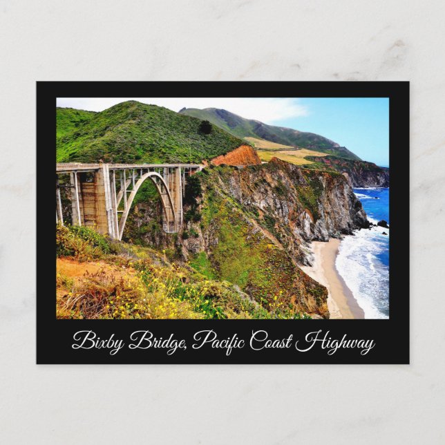 TARJETA POSTAL DE LA AUTOPISTA BIXBY BRIDGE PACIFI (Anverso)